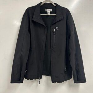 Izod Black Softshell Jacket | Windbreaker Style | Lightweight Zip-Up